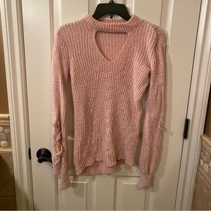 Chenille Styled Pink Sweater